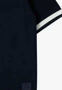 Shirt met korte mouwen, capuchon en geribde details