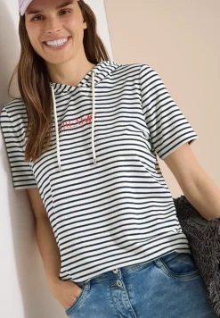 Shirt met korte mouwen, capuchon en glitter