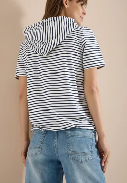 Shirt met korte mouwen, capuchon en glitter
