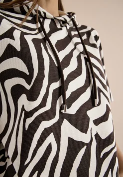 Shirt met korte mouwen, capuchon en structuur