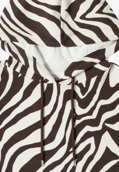 Shirt met korte mouwen, capuchon en structuur