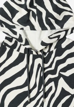 Shirt met korte mouwen, capuchon en structuur