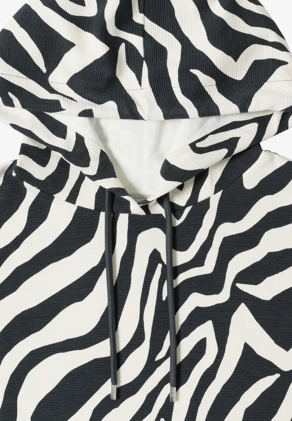 Shirt met korte mouwen, capuchon en structuur