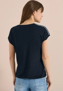 Shirt met korte mouwen en banddetail