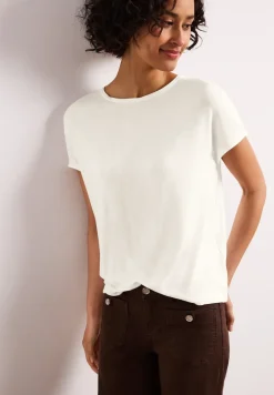 Shirt met korte mouwen en boothals