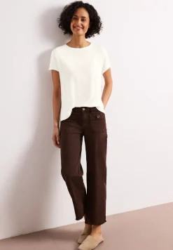 Shirt met korte mouwen en boothals