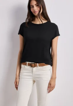 Shirt met korte mouwen en boothals