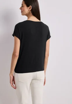 Shirt met korte mouwen en boothals