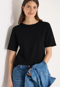Shirt met korte mouwen en boothals