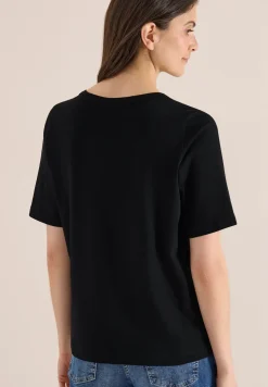 Shirt met korte mouwen en boothals