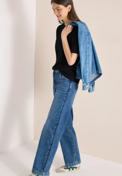 Shirt met korte mouwen en boothals