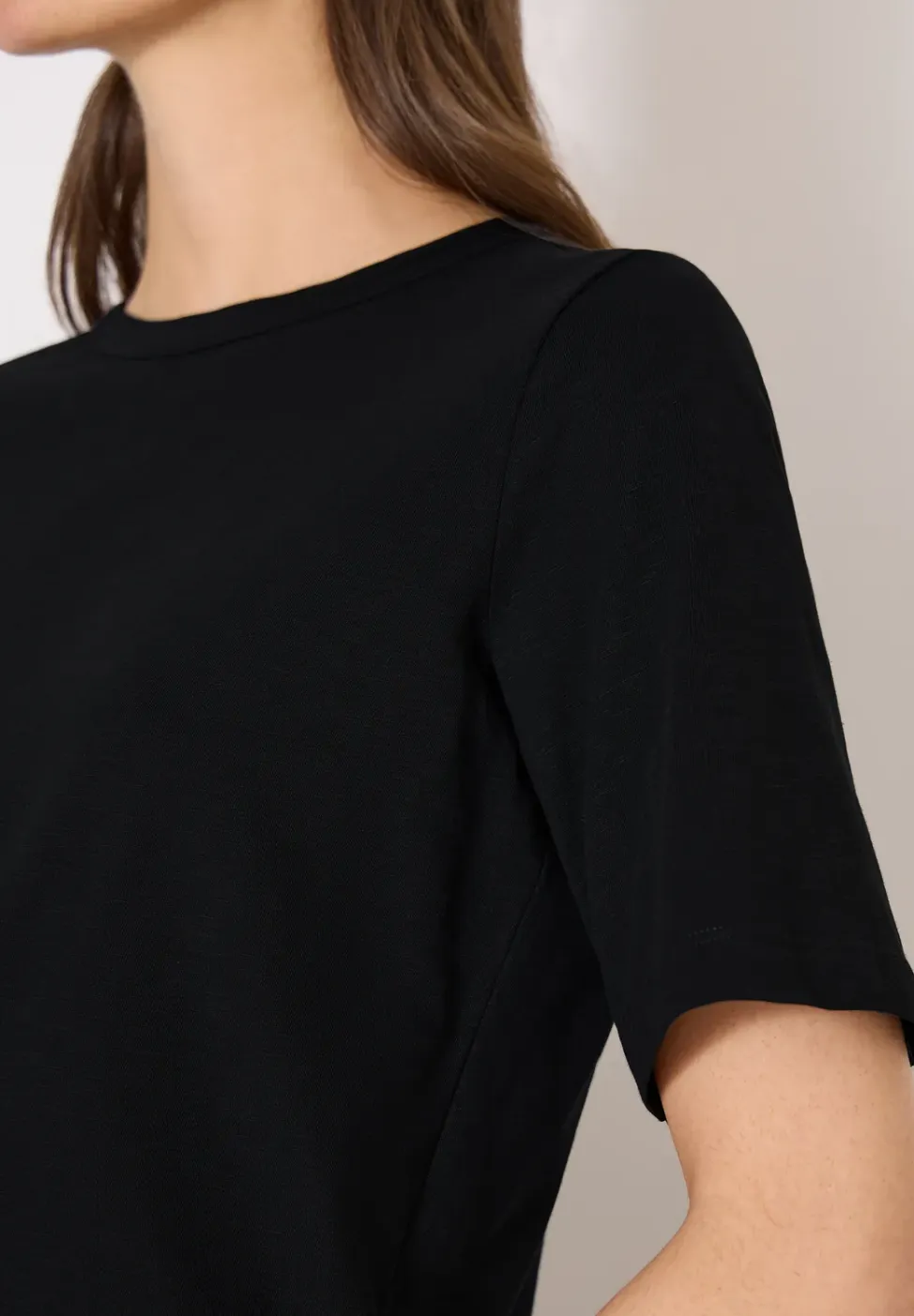 Shirt met korte mouwen en boothals