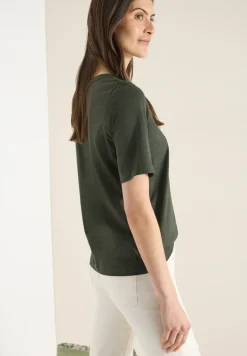 Shirt met korte mouwen en boothals