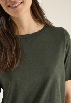 Shirt met korte mouwen en boothals