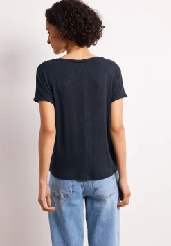 Shirt met korte mouwen en boothals