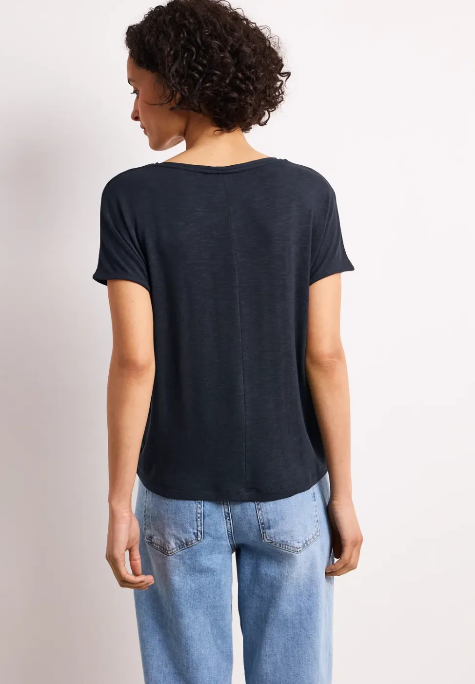 Shirt met korte mouwen en boothals