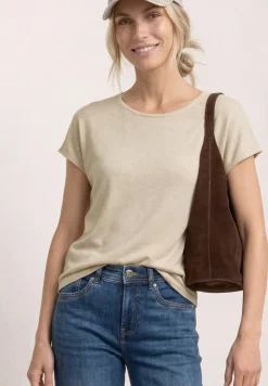 Shirt met korte mouwen en boothals