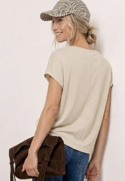 Shirt met korte mouwen en boothals