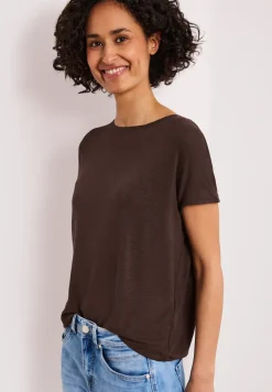 Shirt met korte mouwen en boothals