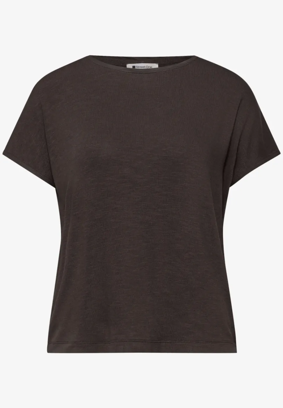 Shirt met korte mouwen en boothals