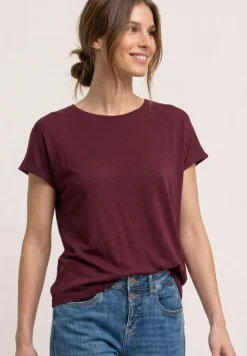 Shirt met korte mouwen en boothals