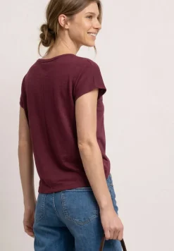 Shirt met korte mouwen en boothals