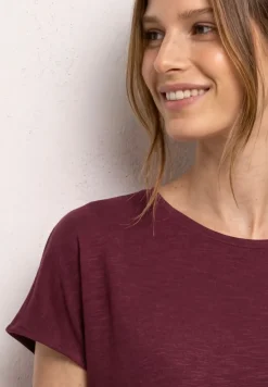 Shirt met korte mouwen en boothals