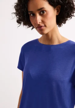Shirt met korte mouwen en boothals
