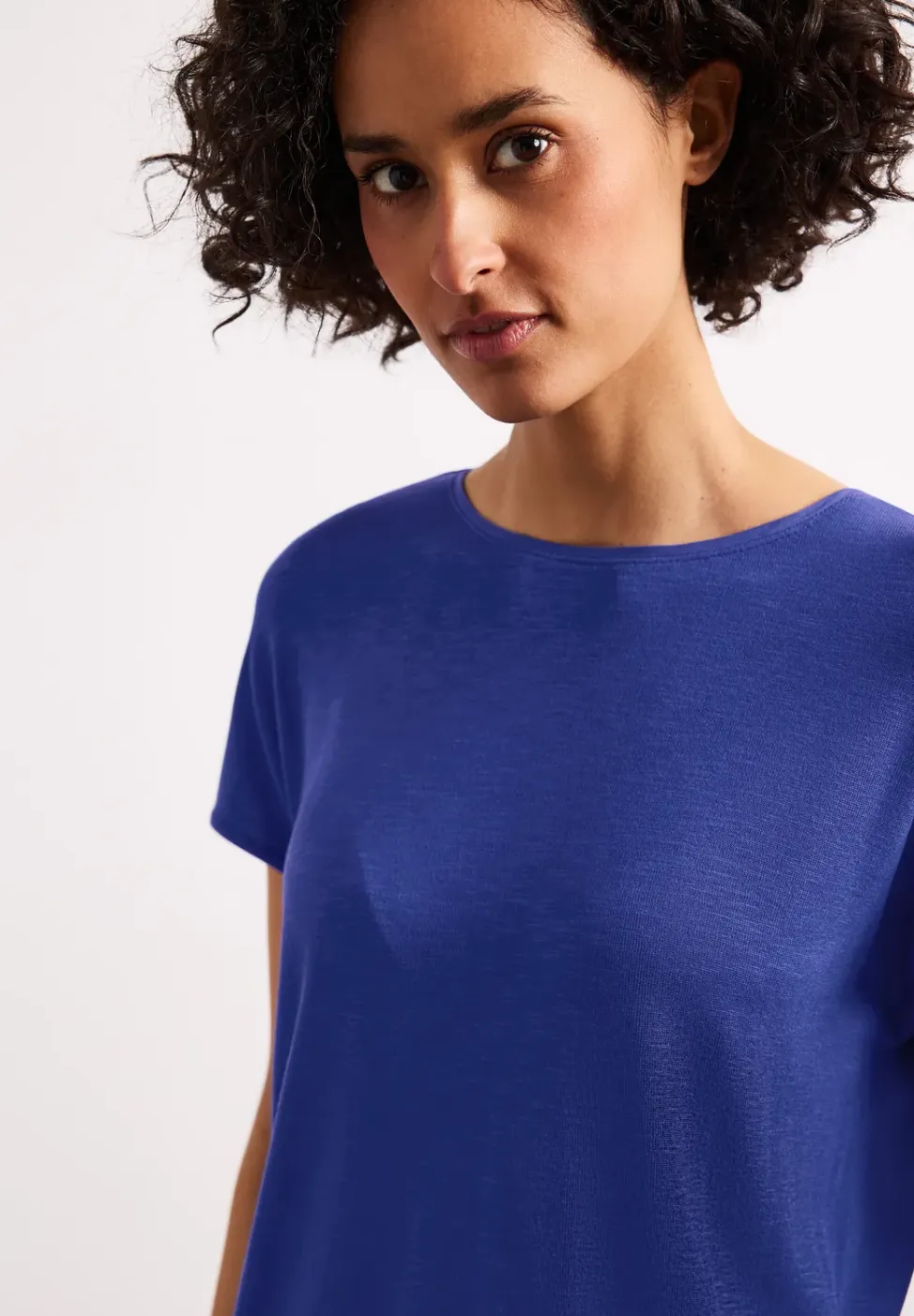 Shirt met korte mouwen en boothals