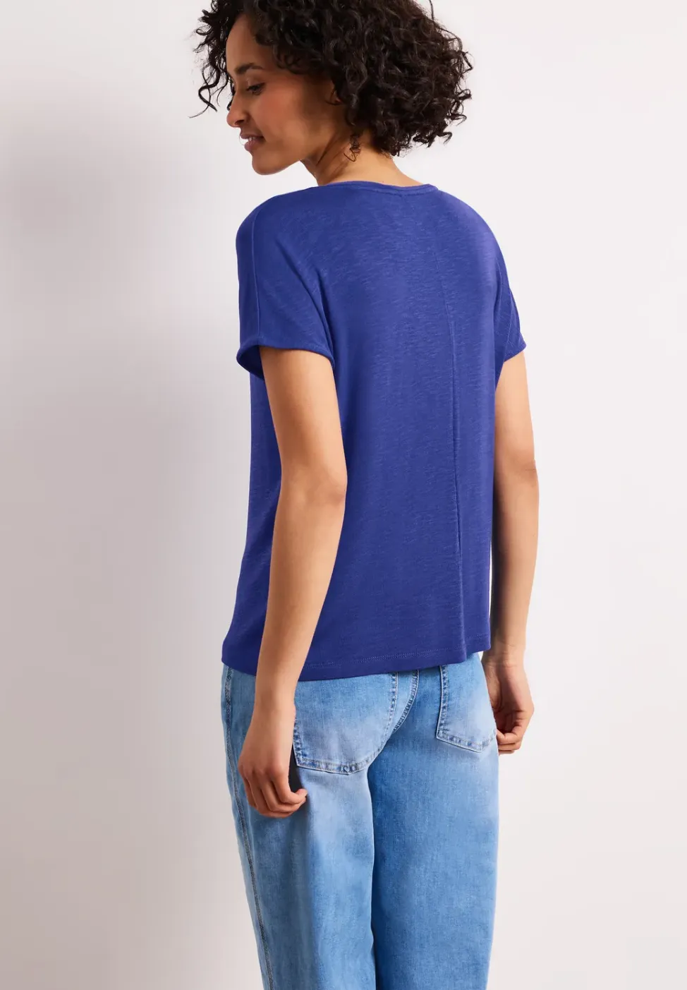 Shirt met korte mouwen en boothals