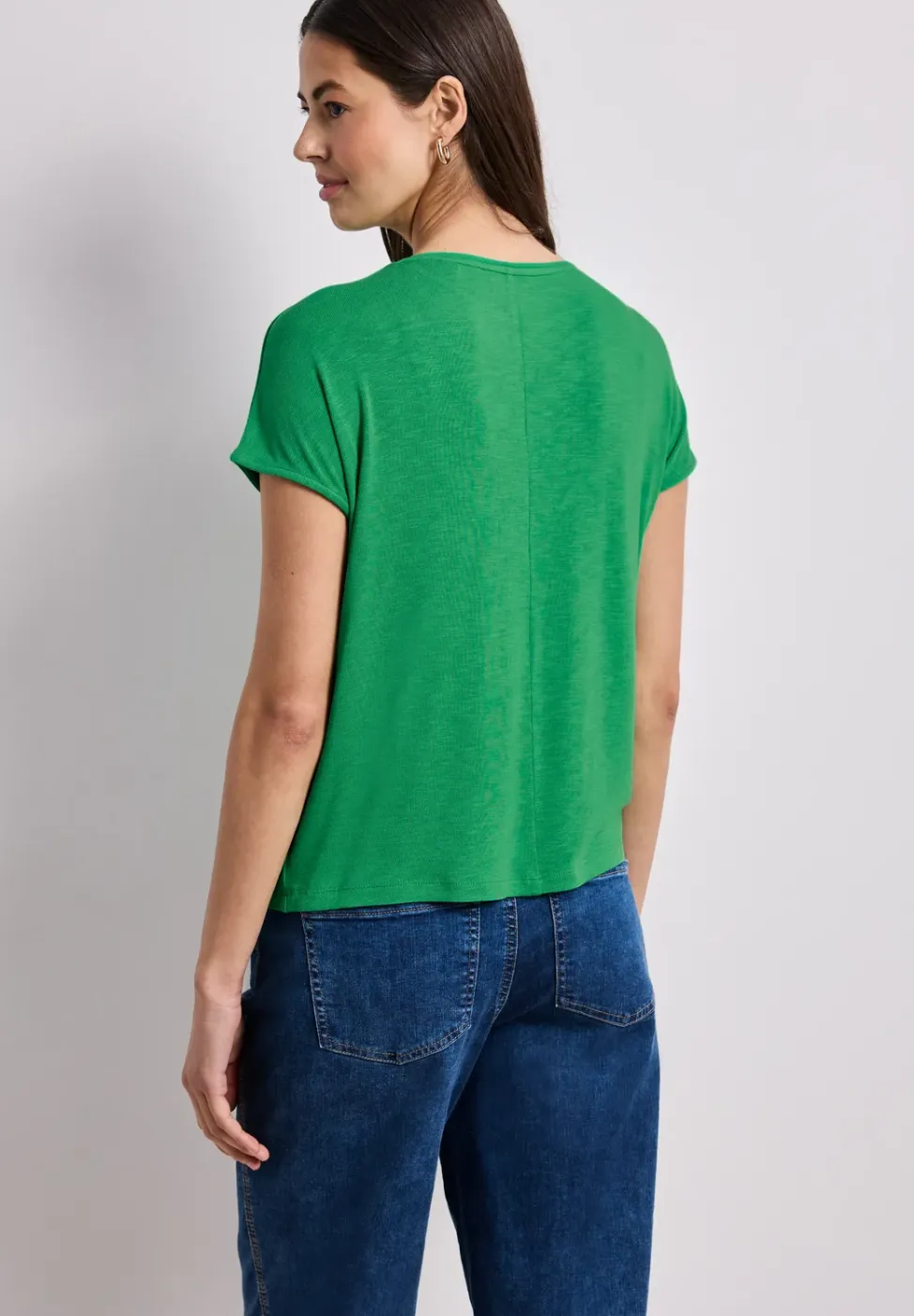 Shirt met korte mouwen en boothals