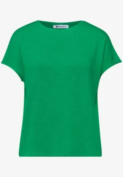 Shirt met korte mouwen en boothals