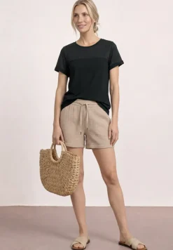 Shirt met korte mouwen en burnout details
