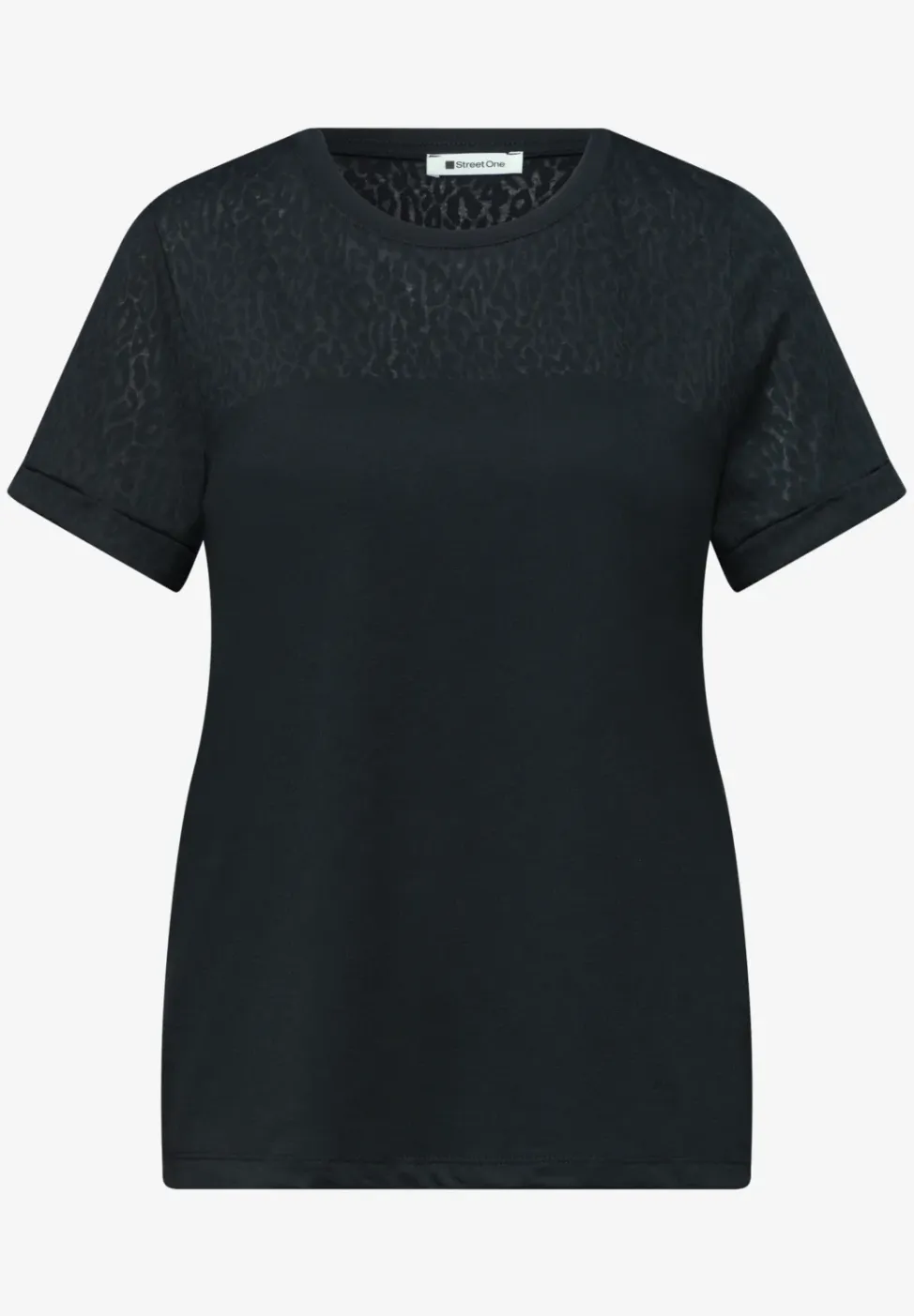 Shirt met korte mouwen en burnout details