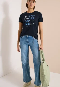 Shirt met korte mouwen en burn-out look