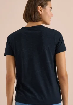 Shirt met korte mouwen en burn-out look