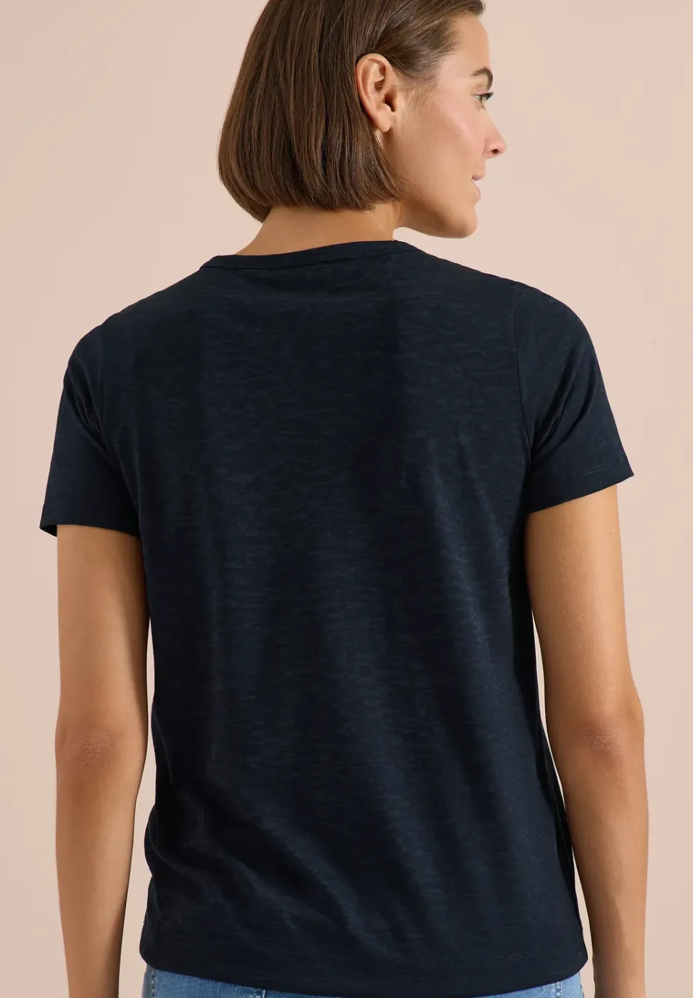 Shirt met korte mouwen en burn-out look