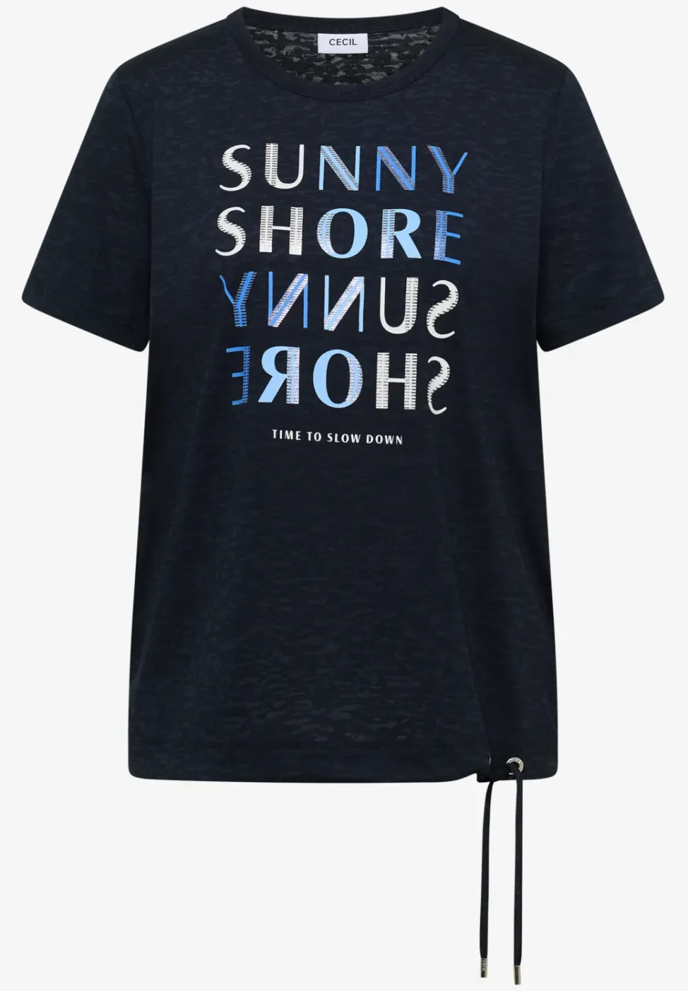 Shirt met korte mouwen en burn-out look