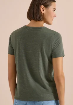 Shirt met korte mouwen en burn-out look