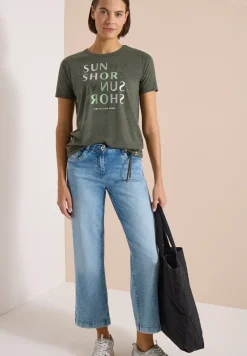 Shirt met korte mouwen en burn-out look