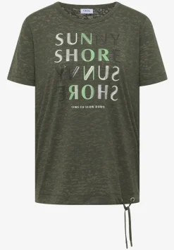 Shirt met korte mouwen en burn-out look