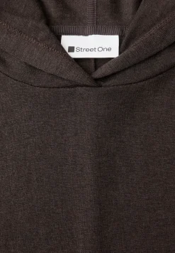 Shirt met korte mouwen en capuchon met trekkoord