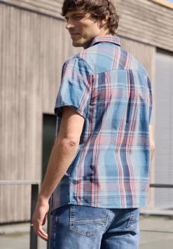 Shirt met korte mouwen en geruit patroon