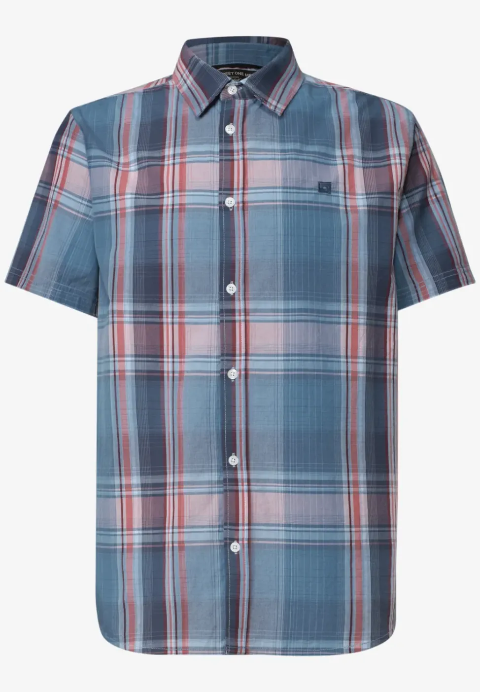 Shirt met korte mouwen en geruit patroon