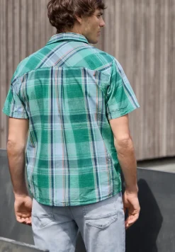 Shirt met korte mouwen en geruit patroon