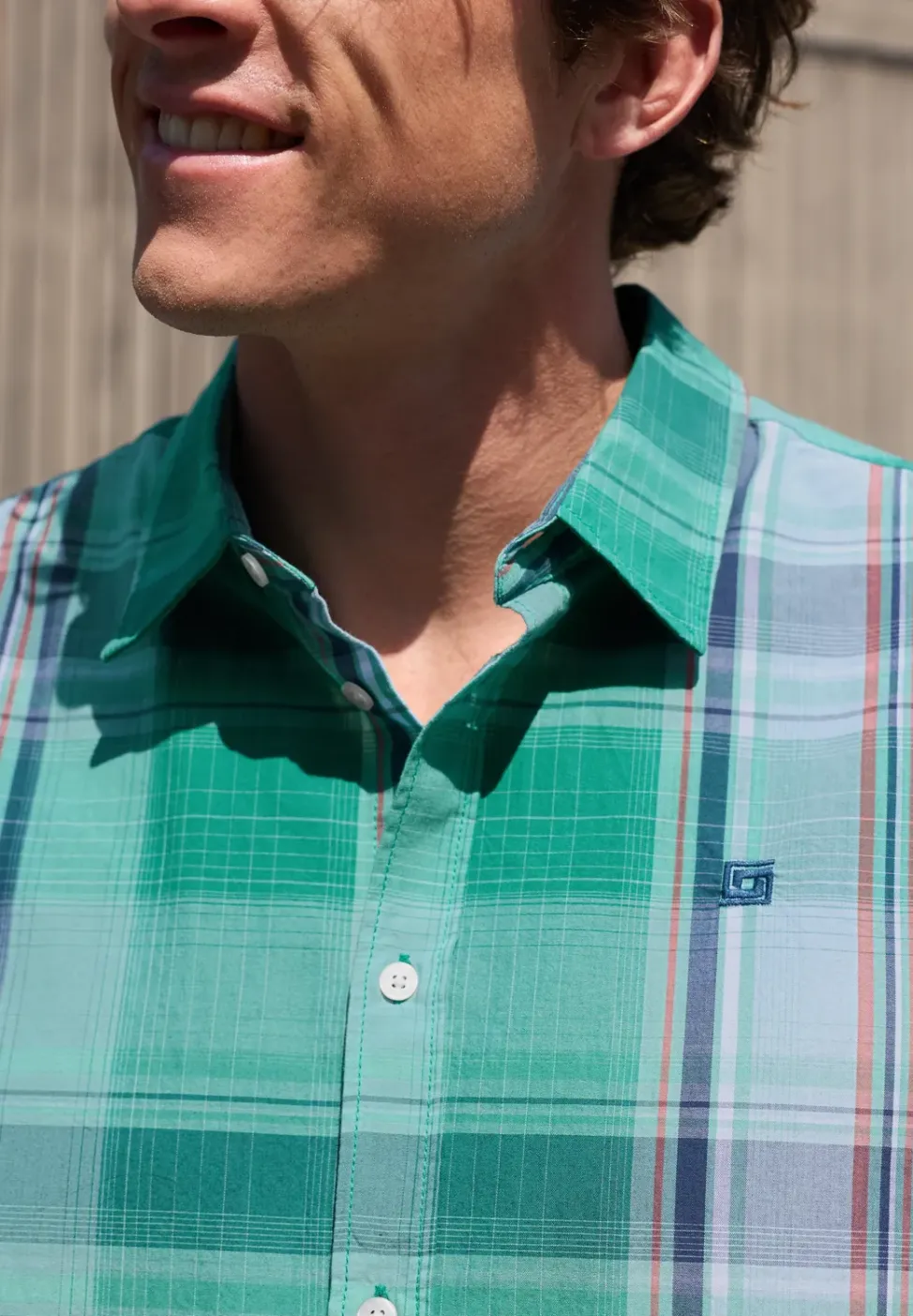 Shirt met korte mouwen en geruit patroon