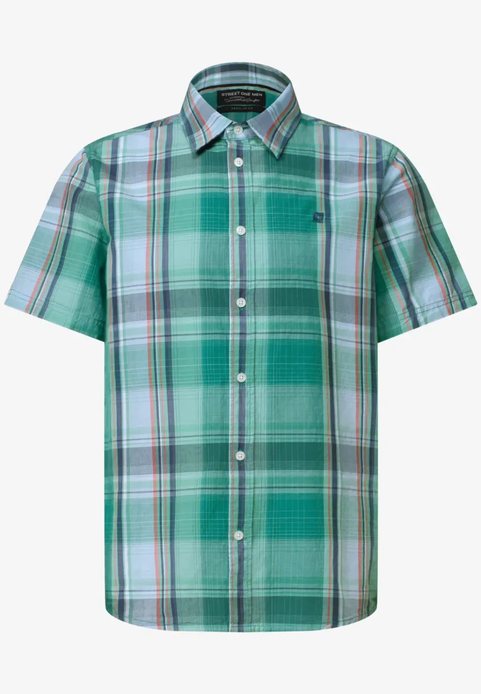 Shirt met korte mouwen en geruit patroon