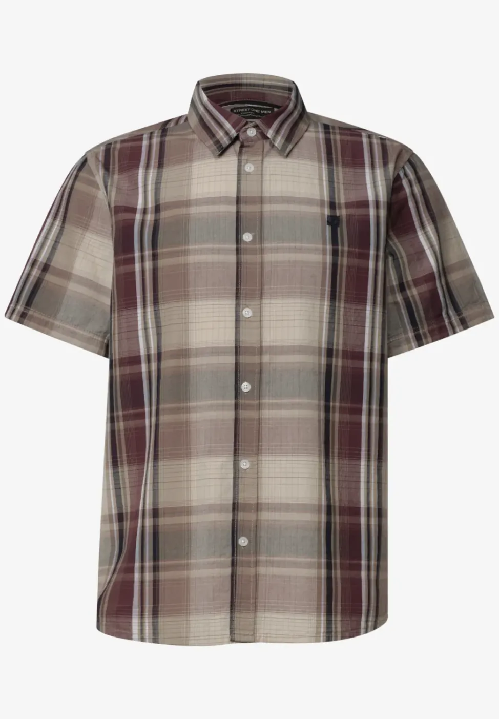 Shirt met korte mouwen en geruit patroon