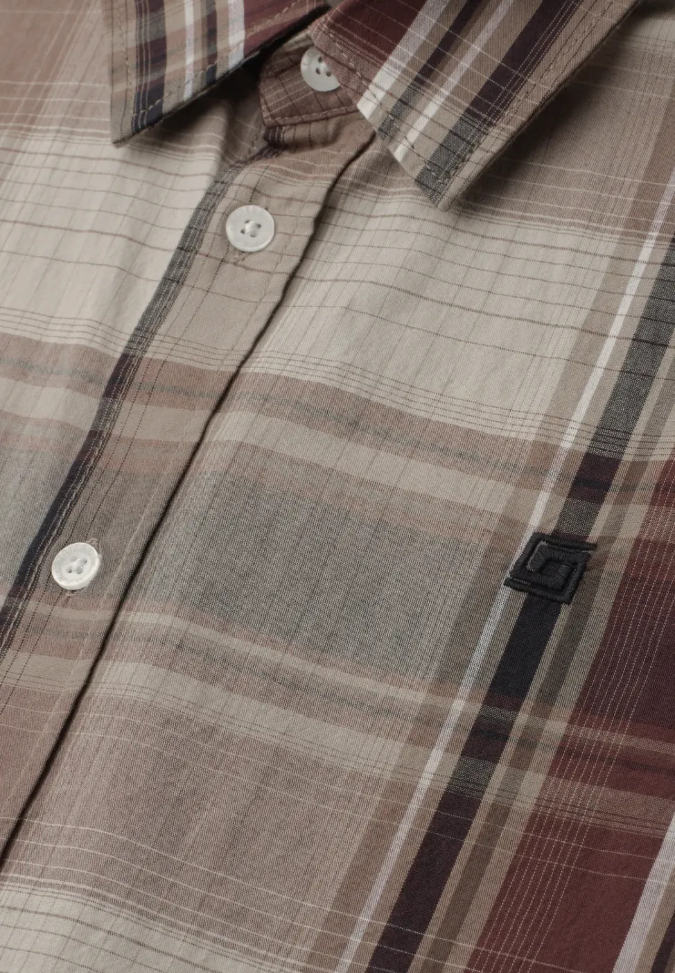 Shirt met korte mouwen en geruit patroon