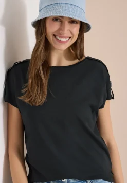 Shirt met korte mouwen en gespdetail